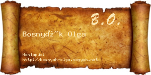 Bosnyák Olga névjegykártya